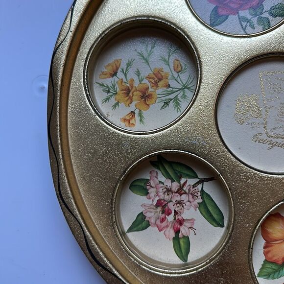 Vintage 50s/60s souvenir gold metal drink tray from Georgia - Picture 5 of 6